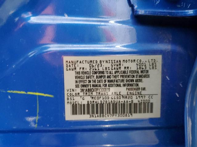 3N1AB8CV7PY300819 - 2023 NISSAN SENTRA SV BLUE photo 12