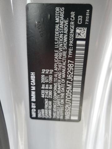 WBS2U7C05M7J62987 - 2021 BMW M2 COMPETITION SILVER photo 12