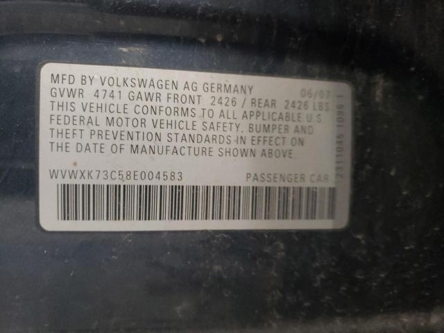 WVWXK73C58E004583 - 2008 VOLKSWAGEN PASSAT WAGON TURBO BLUE photo 12