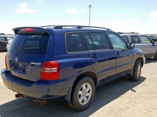 JTEHF21A610010047 - 2001 TOYOTA HIGHLANDER BLUE photo 4