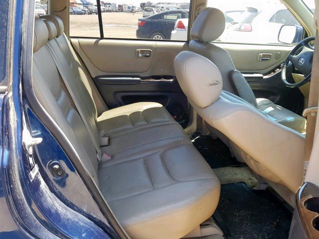 JTEHF21A610010047 - 2001 TOYOTA HIGHLANDER BLUE photo 6