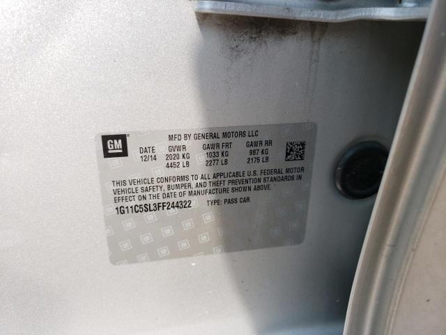 1G11C5SL3FF244322 - 2015 CHEVROLET MALIBU 1LT SILVER photo 12