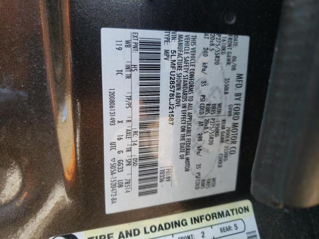 5LMFU28578LJ21587 - 2008 LINCOLN NAVIGATOR გრაფიტი ფოტო 13