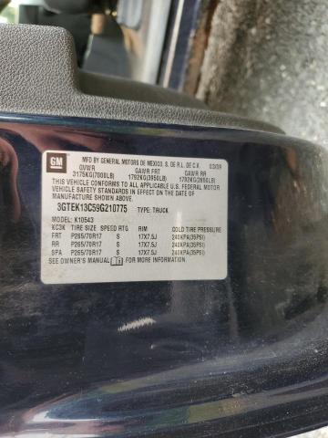 3GTEK13C59G210775 - 2009 GMC SIERRA K1500 BLUE photo 12