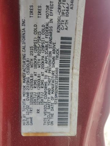 5TESM92NX3Z195488 - 2003 TOYOTA TACOMA XTRACAB PRERUNNER 橙色 照片 12