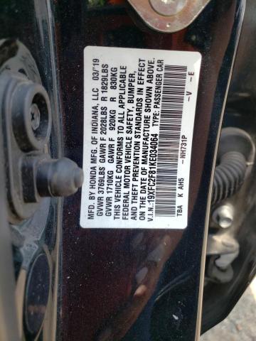 19XFC2F81KE034064 - 2019 HONDA CIVIC SPORT 黑色 照片 12