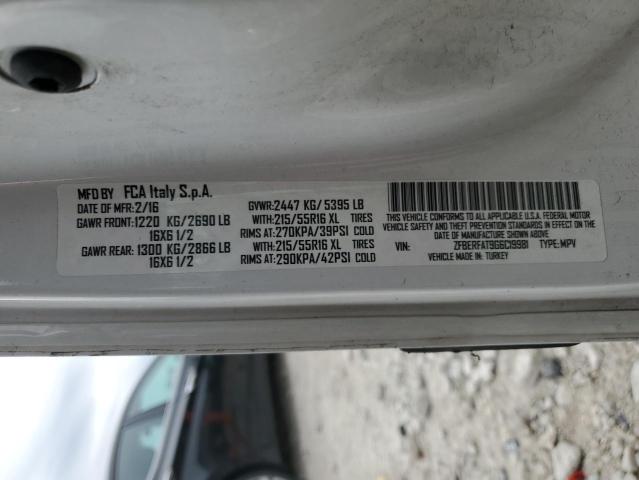 ZFBERFAT9G6C19981 - 2016 RAM PROMASTER WHITE photo 13