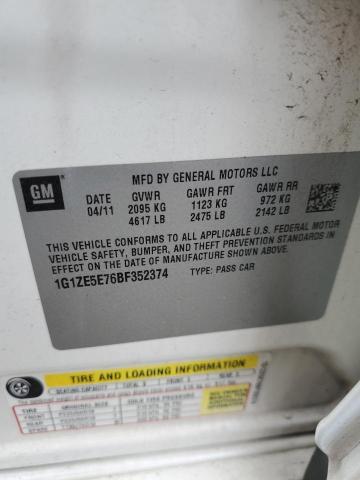 1G1ZE5E76BF352374 - 2011 CHEVROLET MALIBU LTZ თეთრი ფოტო 12