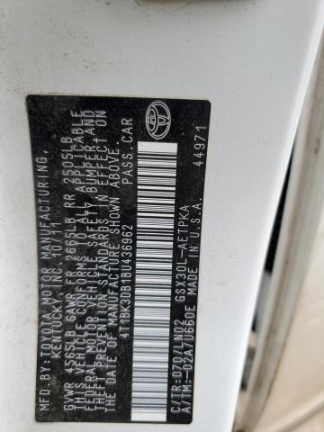 4T1BK3DB1BU436962 - 2011 TOYOTA AVALON BASE 白色 照片 12