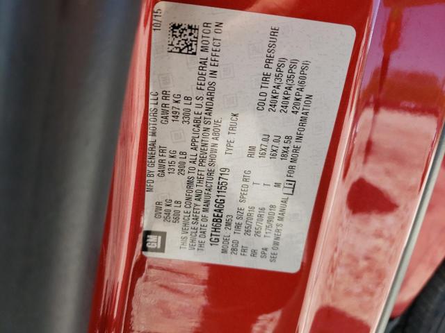1GTH6BEA6G1155719 - 2016 GMC CANYON RED photo 12