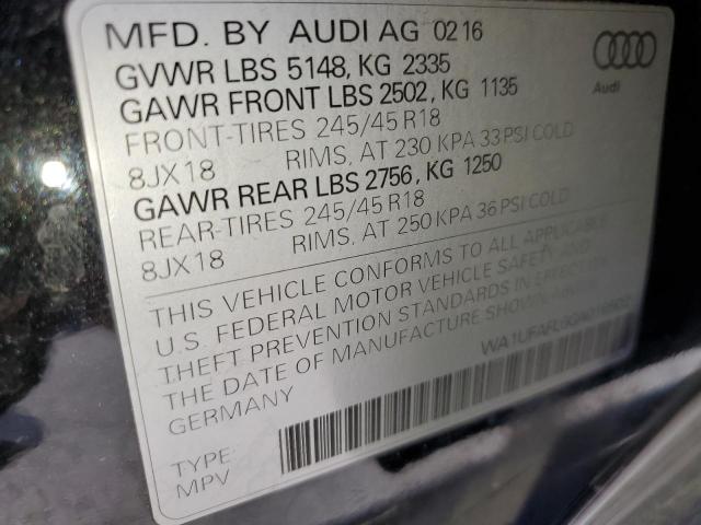 WA1UFAFL6GA016502 - 2016 AUDI A4 ALLROAD PREMIUM PLUS BLACK photo 12