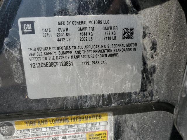 1G1ZC5E08CF129831 - 2012 CHEVROLET MALIBU 1LT 黑色 照片 12