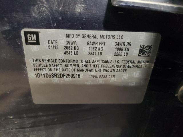 1G11D5SR2DF250918 - 2013 CHEVROLET MALIBU 1LT BLACK photo 12