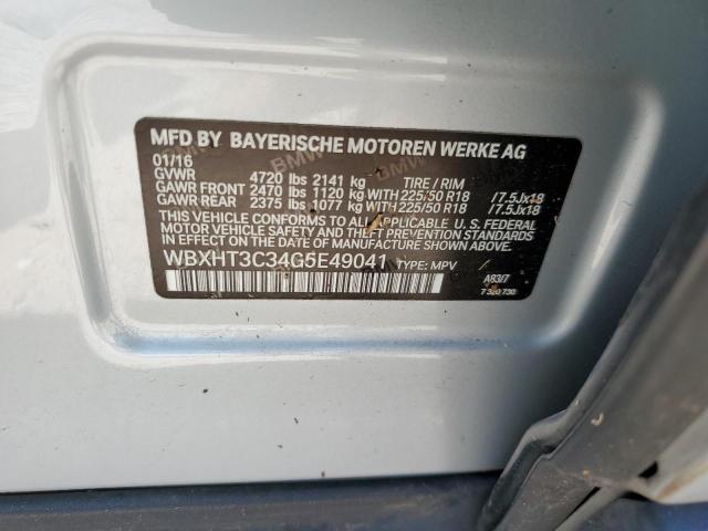 WBXHT3C34G5E49041 - 2016 BMW X1 XDRIVE28I SILVER photo 13