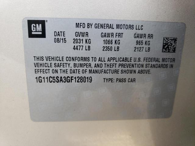 1G11C5SA3GF128019 - 2016 CHEVROLET MALIBU LIM LT Кремовый фото 12