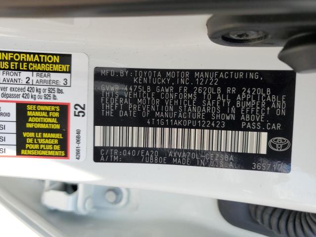 4T1G11AK0PU122423 - 2023 TOYOTA CAMRY SE NIGHT SHADE WHITE photo 13