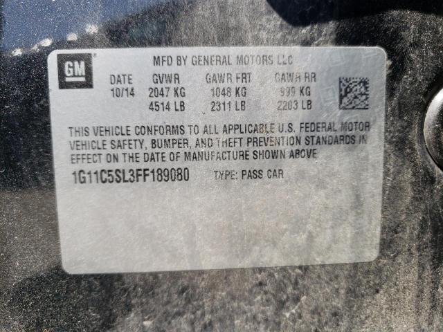 1G11C5SL3FF189080 - 2015 CHEVROLET MALIBU 1LT 黑色 照片 12