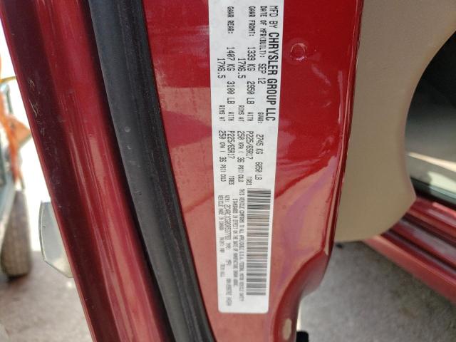 2C4RC1CG0DR537783 - 2013 CHRYSLER TOWN & COU TOURING L BURGUNDY photo 13