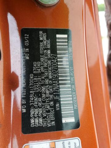 JF1ZNAA19D2700427 - 2013 TOYOTA SCION FR-S 橙色 照片 12