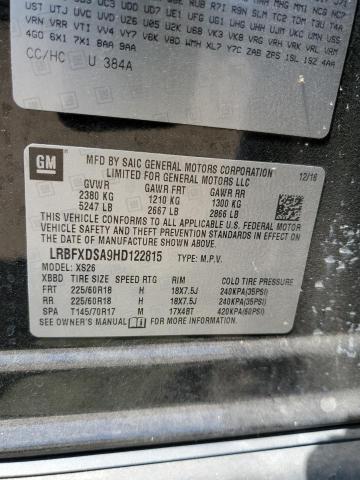 LRBFXDSA9HD122815 - 2017 BUICK ENVISION ESSENCE Սև լուսանկար 12