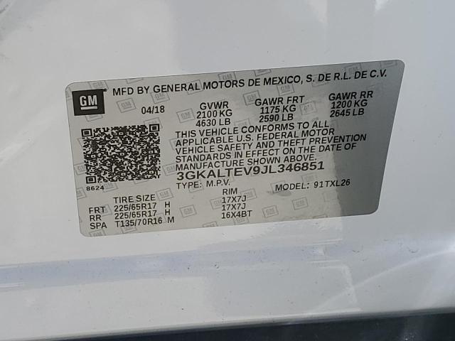 3GKALTEV9JL346851 - 2018 GMC TERRAIN SLE WHITE photo 12