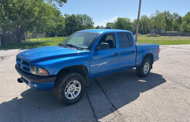 1B7GG2AZ91S116399 - 2001 DODGE DAKOTA QUAD BLUE photo 2