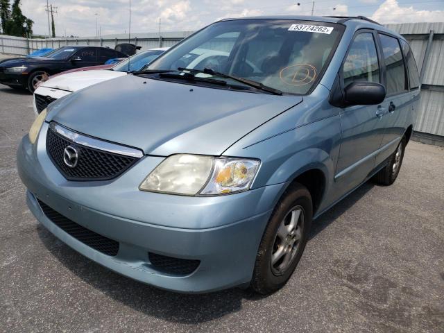 JM3LW28A020329621 - 2002 MAZDA MPV WAGON BLUE photo 2