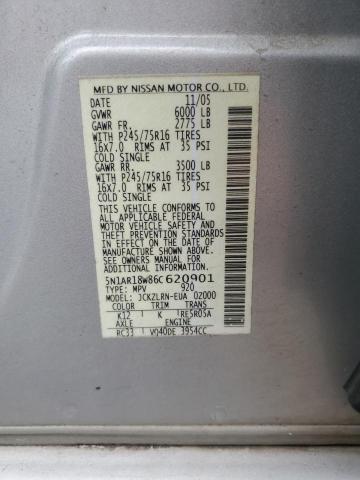 5N1AR18W86C620901 - 2006 NISSAN PATHFINDER LE 银色 照片 13