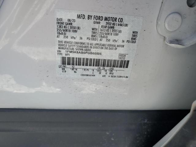 1FM5K8AB0PGB60505 - 2023 FORD EXPLORER POLICE INTERCEPTOR 白色 照片 14