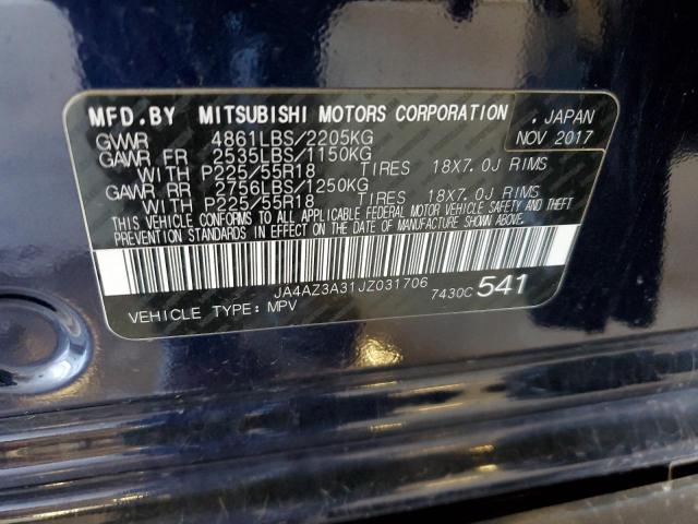 JA4AZ3A31JZ031706 - 2018 MITSUBISHI OUTLANDER SE BLUE photo 13