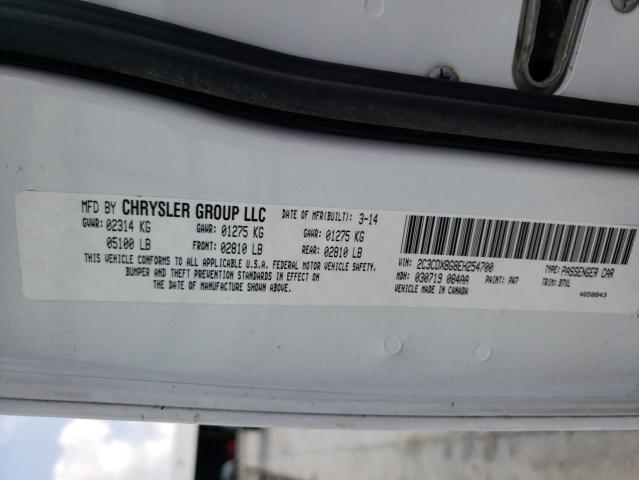 2C3CDXBG8EH254700 - 2014 DODGE CHARGER SE WHITE photo 12