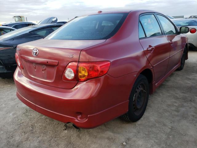 1NXBU40E79Z137678 - 2009 TOYOTA COROLLA BASE RED photo 4