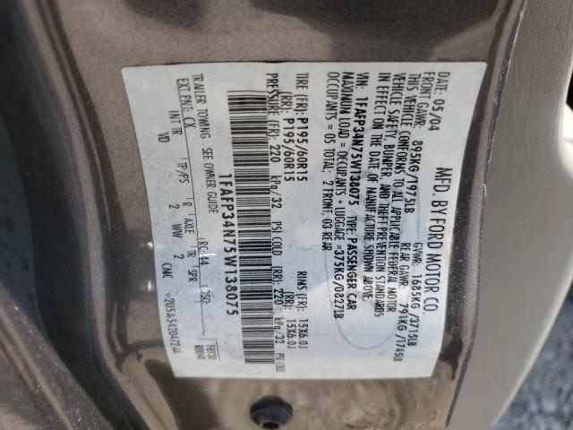 1FAFP34N75W138075 - 2005 FORD FOCUS ZX4 GRAY photo 12