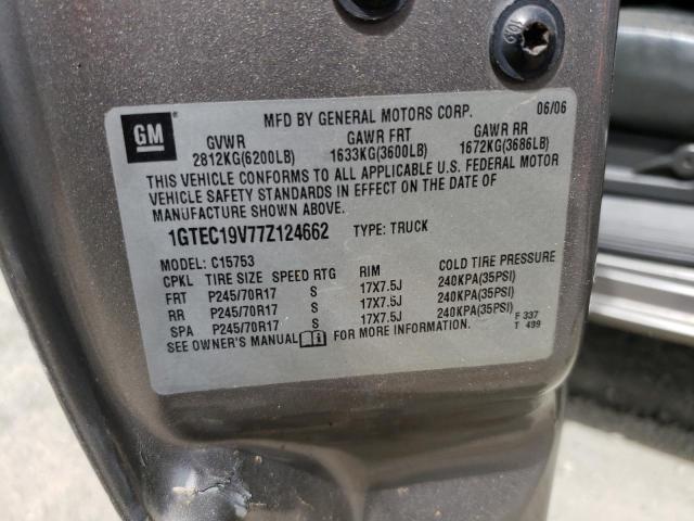 1GTEC19V77Z124662 - 2007 GMC NEW SIERRA C1500 CLASSIC GRAY photo 12