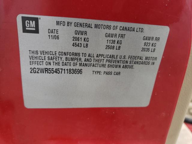 2G2WR554571183696 - 2007 PONTIAC GRAND PRIX GT RED photo 13