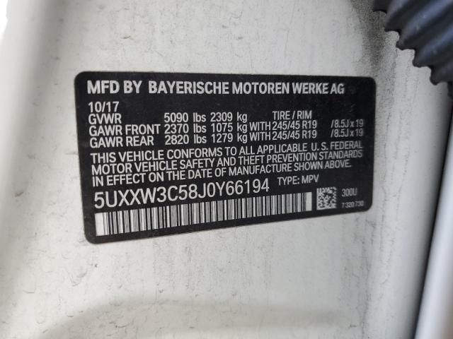 5UXXW3C58J0Y66194 - 2018 BMW X4 XDRIVE28I WHITE photo 13