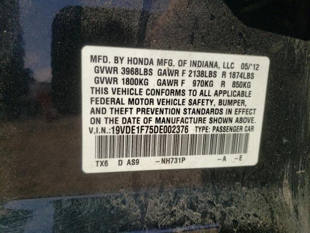 19VDE1F75DE002376 - 2013 ACURA ILX 20 TECH BLACK photo 12