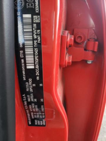 ZACCJBAT5GPE10425 - 2016 JEEP RENEGADE SPORT RED photo 12