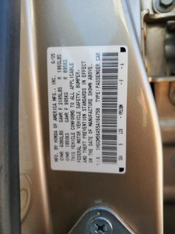 1HGCM56455A164758 - 2005 HONDA ACCORD LX BEIGE photo 12