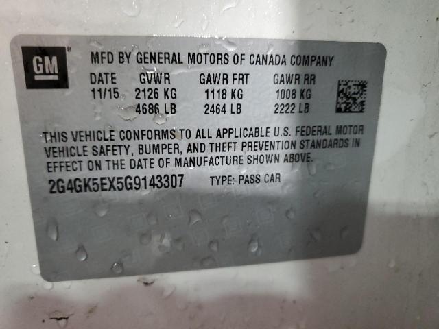 2G4GK5EX5G9143307 - 2016 BUICK REGAL 白色 照片 12