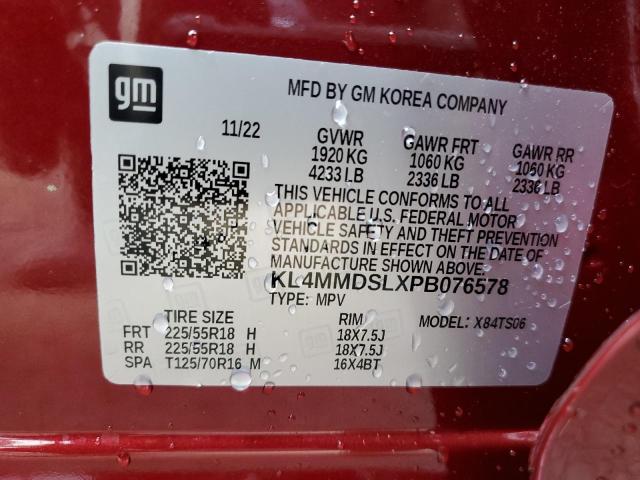 KL4MMDSLXPB076578 - 2023 BUICK ENCORE GX SELECT BURGUNDY photo 14