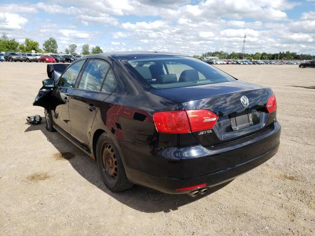 3VW2K7AJ1CM306478 - 2012 VOLKSWAGEN JETTA BASE BLACK photo 3