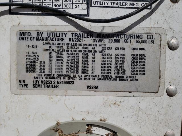 1UYVS2532N2466623 - 2022 UTILITY TRAILER WHITE photo 10