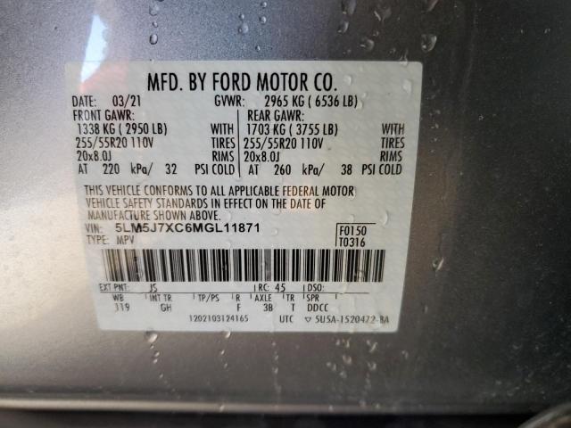 5LM5J7XC6MGL11871 - 2021 LINCOLN AVIATOR RESERVE SILVER photo 13