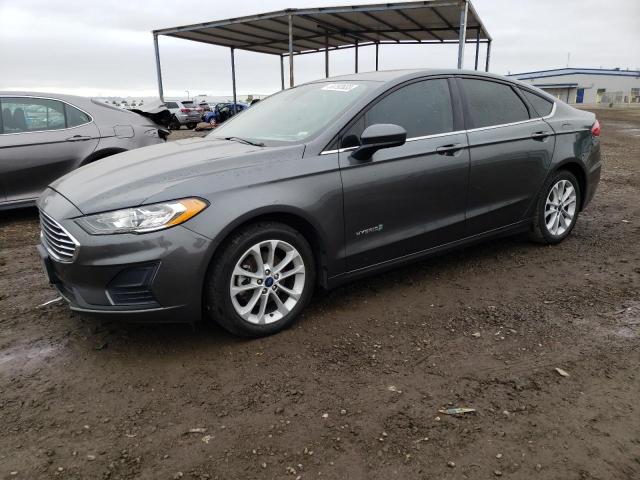 3FA6P0LU7KR140124 - 2019 FORD FUSION SE GRAY photo 1