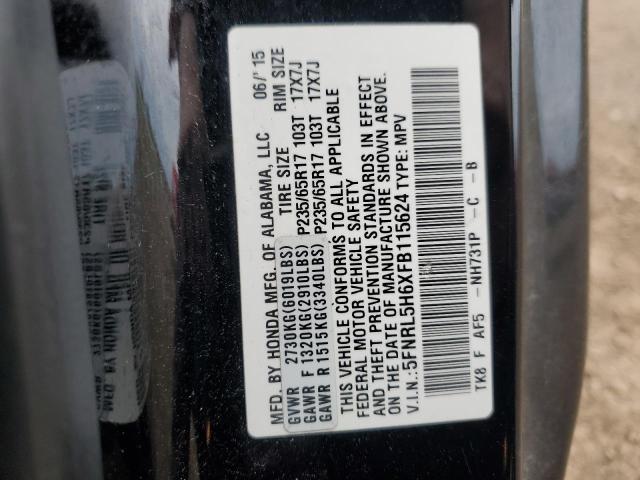 5FNRL5H6XFB115624 - 2015 HONDA ODYSSEY EXL BLACK photo 14