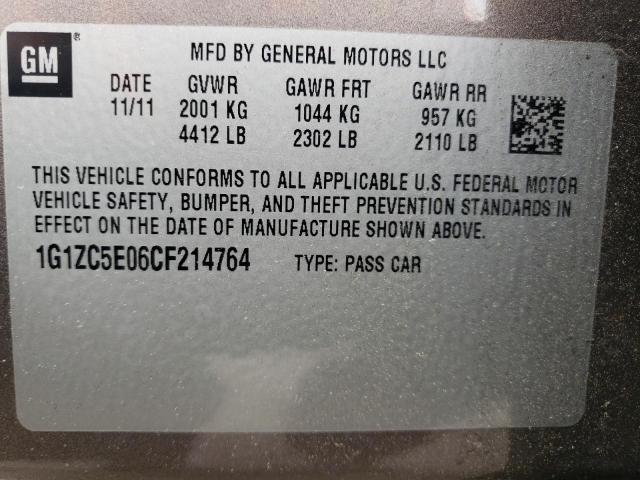 1G1ZC5E06CF214764 - 2012 CHEVROLET MALIBU 1LT 棕色 照片 12