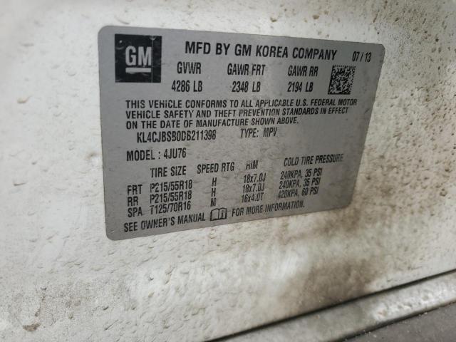 KL4CJBSB0DB211398 - 2013 BUICK ENCORE CONVENIENCE 白色 照片 13