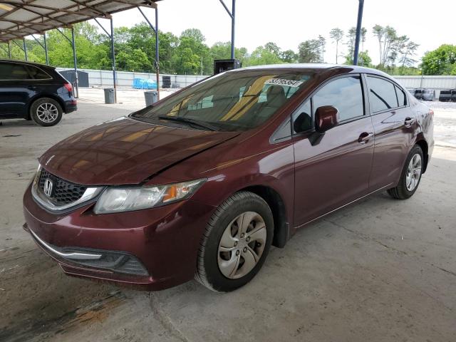 2HGFB2F52DH523946 - 2013 HONDA CIVIC LX BURGUNDY photo 1