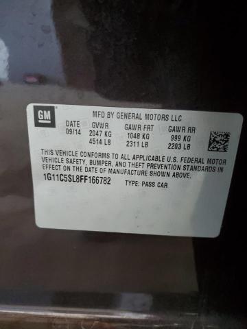 1G11C5SL8FF166782 - 2015 CHEVROLET MALIBU 1LT BURGUNDY photo 12